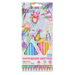 Карандаши цветные deVENTE Trio Mega Soft Pastel 12 цветов