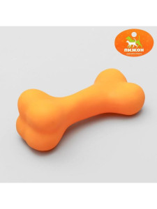 Игрушка пищащая "Кость большая" для собак, 18 см, оранжевая