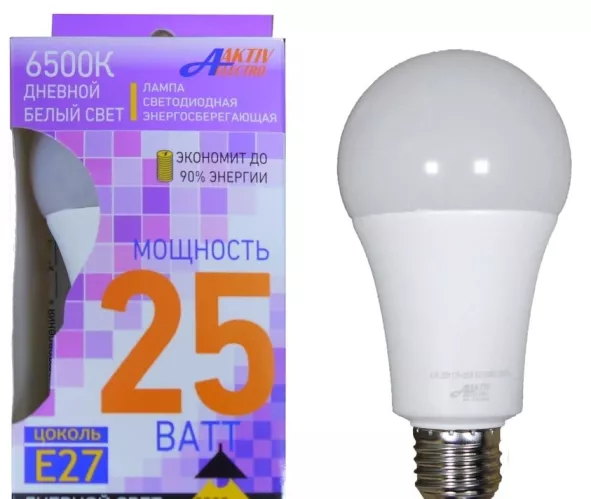 Лампа светодиодная  АктивЭлектро Regular LED-A 25Вт 220-240В 6500К 2300Лм Е27 – 1