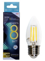 Лампа светодиодная  АктивЭлектро Premium Свеча LED-C35 8Вт 220-240В  3000К 720Лм Е27