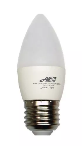 Лампа светодиодная  АктивЭлектро Regular LED-C37 Свеча 8Вт 175-265В 3000К 700Лм Е27 – 1