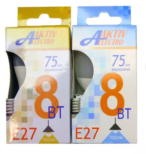 Лампа светодиодная  АктивЭлектро Regular LED-G45 Шар 8Вт 175-265В 3000К 700Лм Е27 – 1