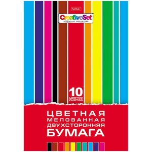 Бумага цветная Creative Set мелованная двухсторонняя 10 цветов 10 л