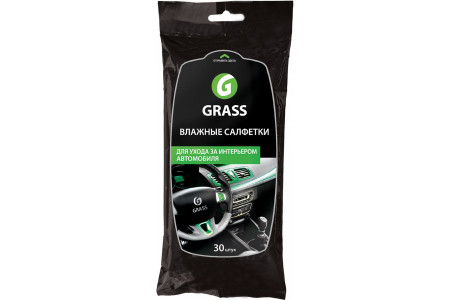 Салфетки влажные Grass для ухода за интерьером авто 30 шт