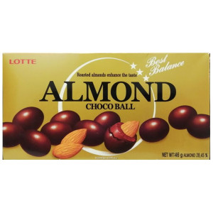 Миндаль Lotte Almond Choco Ball в молочном шоколаде 46 гр