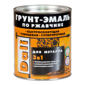 Грунт-эмаль Dali Гладкая по ржавчине красный RAL3001 2 л - 1