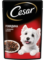 Корм для собак Cesar говядиной и овощами в соусе для взрослых собак 85 гр