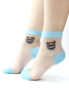 Носки Hobby Line женские стеклянные высокие Мишка Love me размер 36-40