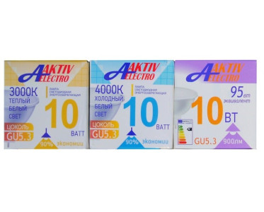 Лампа светодиодная  АктивЭлектро Regular LED-JCDRC 10Вт 220-240В 6500К 900Лм GU5.3 - 1