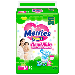 Подгузники-трусики Merries Good Skin M 7-12 кг 50 шт