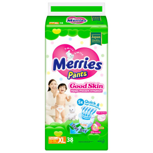 Подгузники-трусики Merries Good Skin XL 12-19 кг 38 шт