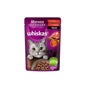 Корм для кошек Whiskas Мясная коллекция Желе Говядина 75 гр