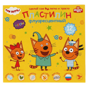 Пластилин классический Три Кота 12 цв (180 г) MultiArt