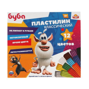 Пластилин классический БУБА 12 цв (180 г) MultiArt