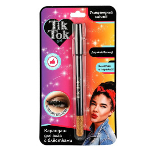 Карандаш для глаз Tik Tok Girl тон золотой с блестками
