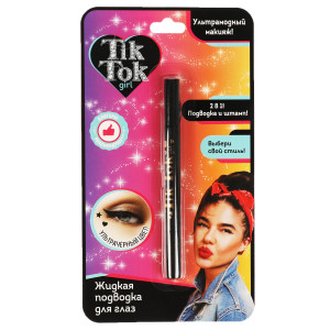 Подводка для глаз Tik Tok Girl тон черный штамп