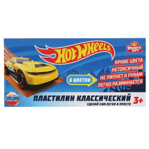 Hot wheels пластилин классический ХОТ ВИЛС 6 цв (120 г) MultiArt