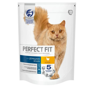 Корм для кошек Perfect Fit Для домашних кошек с курицей 650 гр