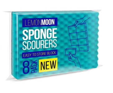 Губки для посуды Lemon Moon отрывные 8 шт 9.6 х 6.4 х 2.7 см