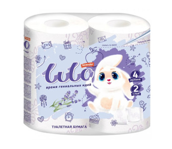 Туалетная бумага Lu Lo Lavender 2-х слойная 4 рулона