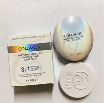Пудра для лица Enough Collagen whitening moisture two way cake 3в1 с коллагеном  со Сменным блоком для светлой кожи тон 21 13 гр