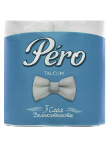 Туалетная бумага Pero Talcum 3-слойная Белая с цветным прокрасом 4 рулона