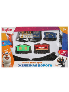 Железная дорога БУБА длина пути 145, кор.26*16*3,5см ИГРАЕМ ВМЕСТЕ в кор.2*72шт