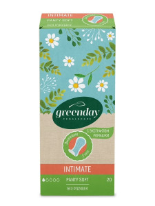 Прокладки ежедневные Green Day Intimate Panty Soft с экстрактом ромашки 20 шт