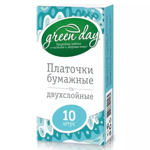 Платочки бумажные Green Day 2х-слойные 1 упаковка – 1