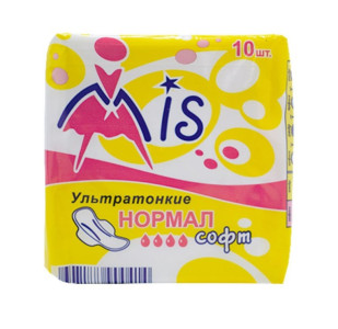 Прокладки гигиенические Mis Normal Soft ультратонкие 4 капли 10 шт