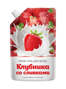Крем-гель для душа Fresh Fruit Клубника со сливками с молочными протеинами 200 мл