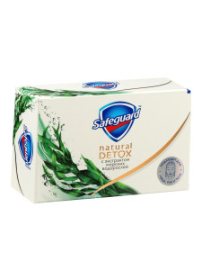 Мыло туалетное Safeguard Natural Detox с экстрактом Морских водорослей с Антибактериальным эффектом 110 гр