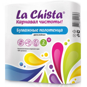 Полотенце бумажное La CHISTA 60 листов 2-х слойное 2 рулона