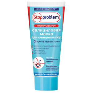 Маска для лица Stopproblem Очищающая салициловая от прыщей черных точек для сужения пор 100 мл