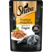 Корм для кошек Sheba Ломтики в соусе курица и индейка 75 гр