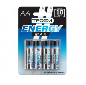 Батарейка Трофи ENERGY MAX АА LR6-4BL Alkaline 4 шт
