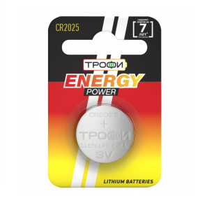 Батарейка Трофи ENERGY POWER CR2025-1BL Lithium 1 шт