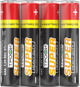 Батарейка Трофи SUPER HEAVY DUTY ААА R03-4S Zinc 4 шт