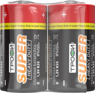 Батарейка Трофи SUPER HEAVY DUTY R20-2S Zinc 2 шт