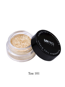 Тени для век LN Professional Liquid Foil Eyeshadow кремовые тон 101 сияющий бежевый 