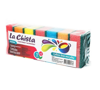 Губка для мытья посуды La CHISTA Эконом  5+2 шт