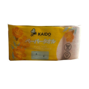 Туалетная бумага KAIDO Pure Soft 3-х слойная Paradise Flower 8 рулонов