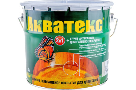 Защитно-декоративное покрытие для древесины Акватекс 2 в 1 Ваниль 3 л