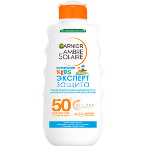 Солнцезащитное молочко Garnier Ambre Solaire Эксперт Защита для детской чувствительной кожи водостойкое гипоаллергенное SPF 50+ 200мл - 1
