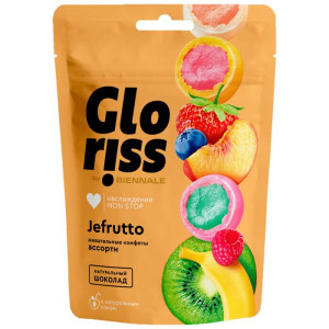 Жеват. конфеты Gloriss Jefrutto ассорти 75г