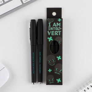 Ручка гелевая ArtFox I am introvert черная 0,8 мм 2 шт