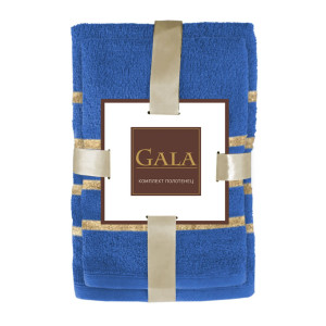 Комплект полотенец Gala Goldy васильковый 2 шт 50х80 см 70х130 см