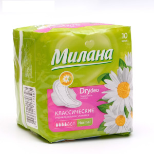Прокладки гигиенические Милана Normal dry deo классические ромашка 10 шт