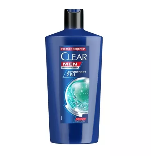 Шампунь для волос Clear Men Derma Expert 2в1 Актив Спорт шампунь и бальзам 610 мл – 1