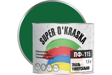 Эмаль ПФ-115 SUPER OKRASKA зеленый 1,9кг (6)